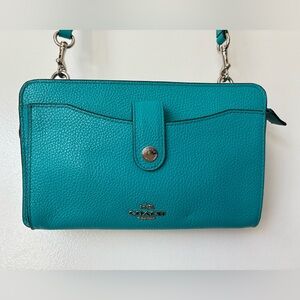 Coach Turquoise Leather Crossbody Bag